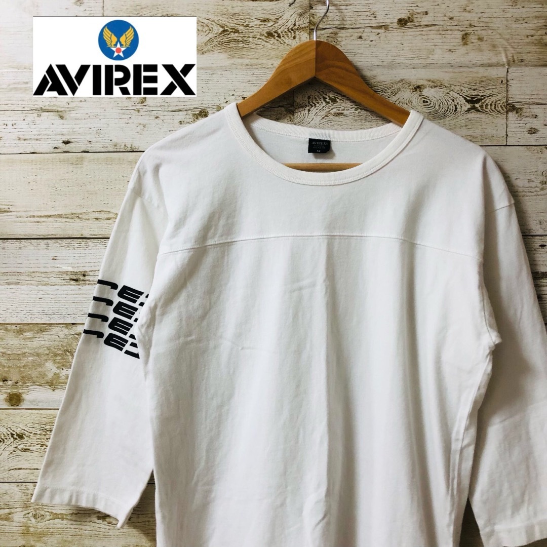 AVIREX(アヴィレックス)のアヴィレックス AVIREX Tシャツ 七部袖 ホワイト M メンズのトップス(Tシャツ/カットソー(七分/長袖))の商品写真