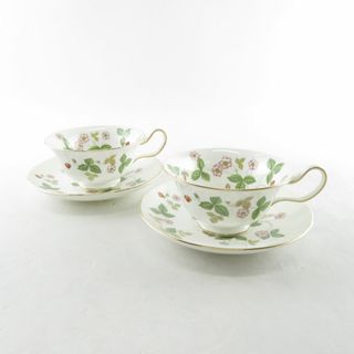 ウェッジウッド(WEDGWOOD)のWEDGWOOD ウェッジウッド ワイルドストロベリー ティーカップ＆ソーサー 2客 ペア ピオニー SY8229C (グラス/カップ)