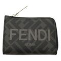 【新品】  FENDI / フェンディ | ズッカ柄 ロゴプリント カード コインケース | グレー | メンズ