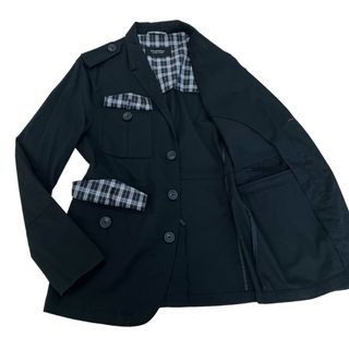 バーバリーブラックレーベル(BURBERRY BLACK LABEL)のバーバリーブラックレーベル ミリタリージャケット 黒 サイズL(ミリタリージャケット)