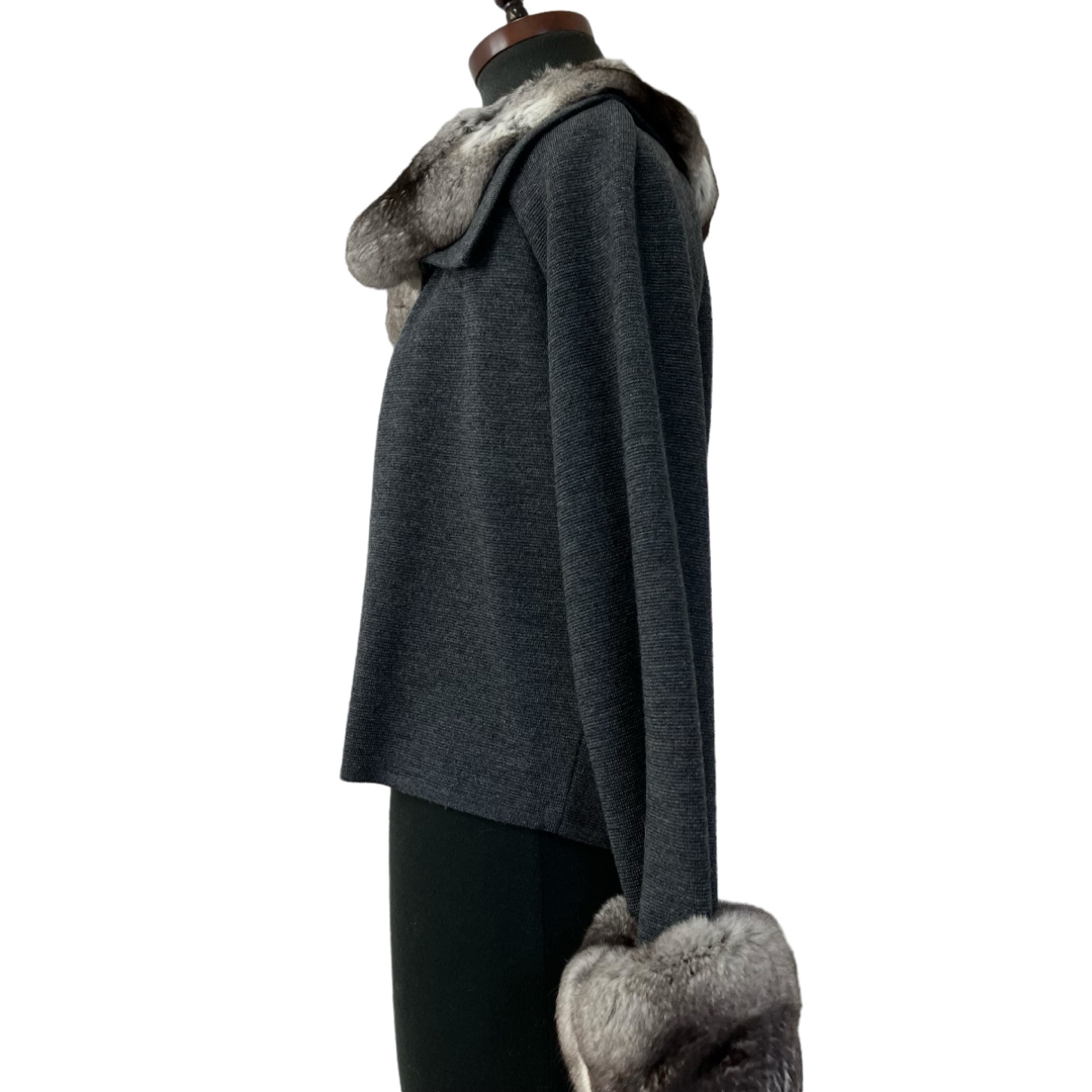 FOXEY - 状態良品 フォクシー グレーウールジャケット グレー FOXEY - 状態良品 フォクシー グレーウールジャケット グレー