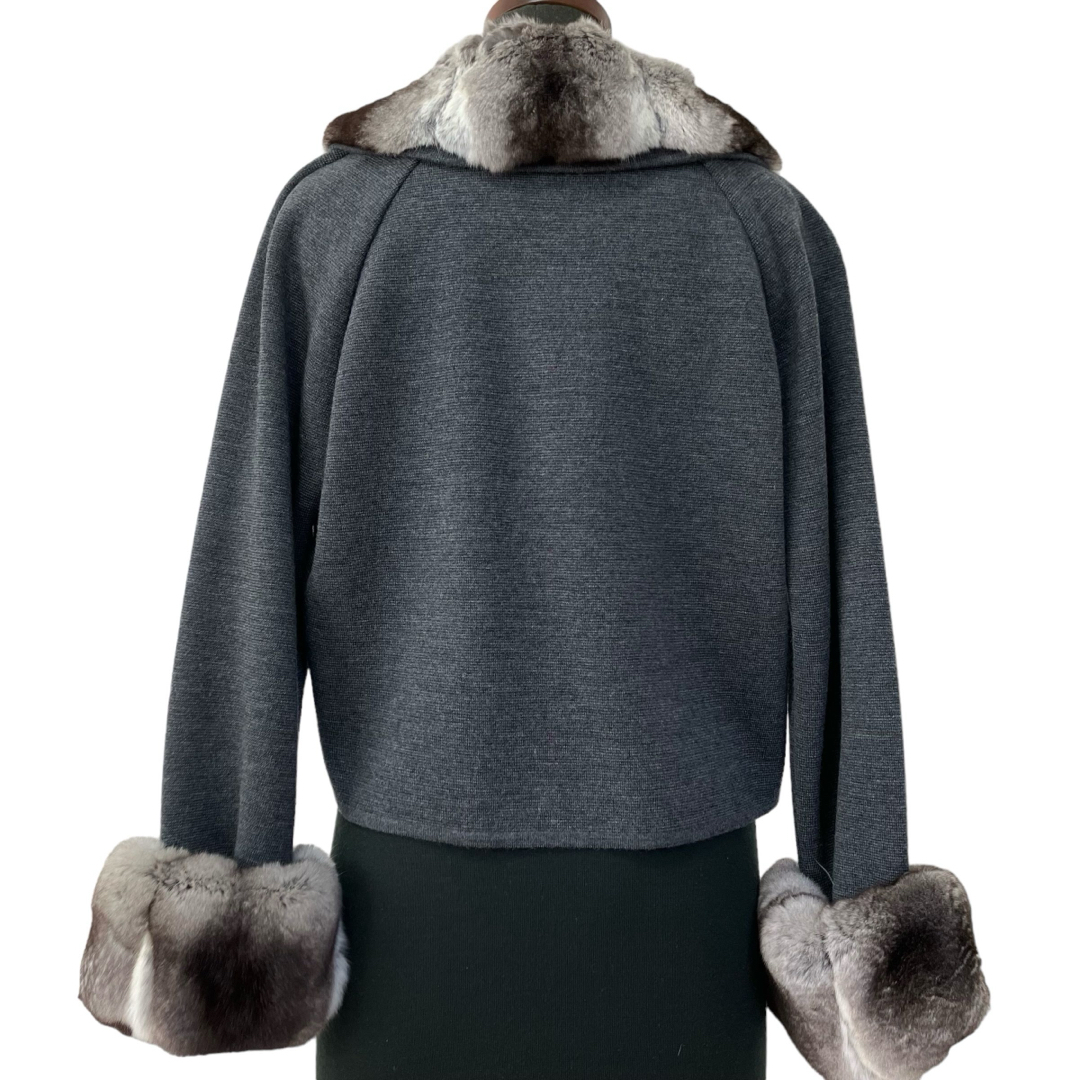 FOXEY - 状態良品 フォクシー グレーウールジャケット グレー FOXEY - 状態良品 フォクシー グレーウールジャケット グレー