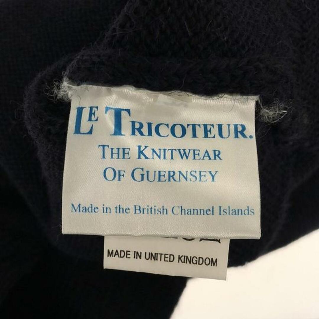Le Tricoteur(ルトリコチュール)のLE TRICOTEUR / ルトリコチュール | 英国製 ウール ガンジー ニットセーター | 40 | ネイビー | メンズ メンズのトップス(ニット/セーター)の商品写真