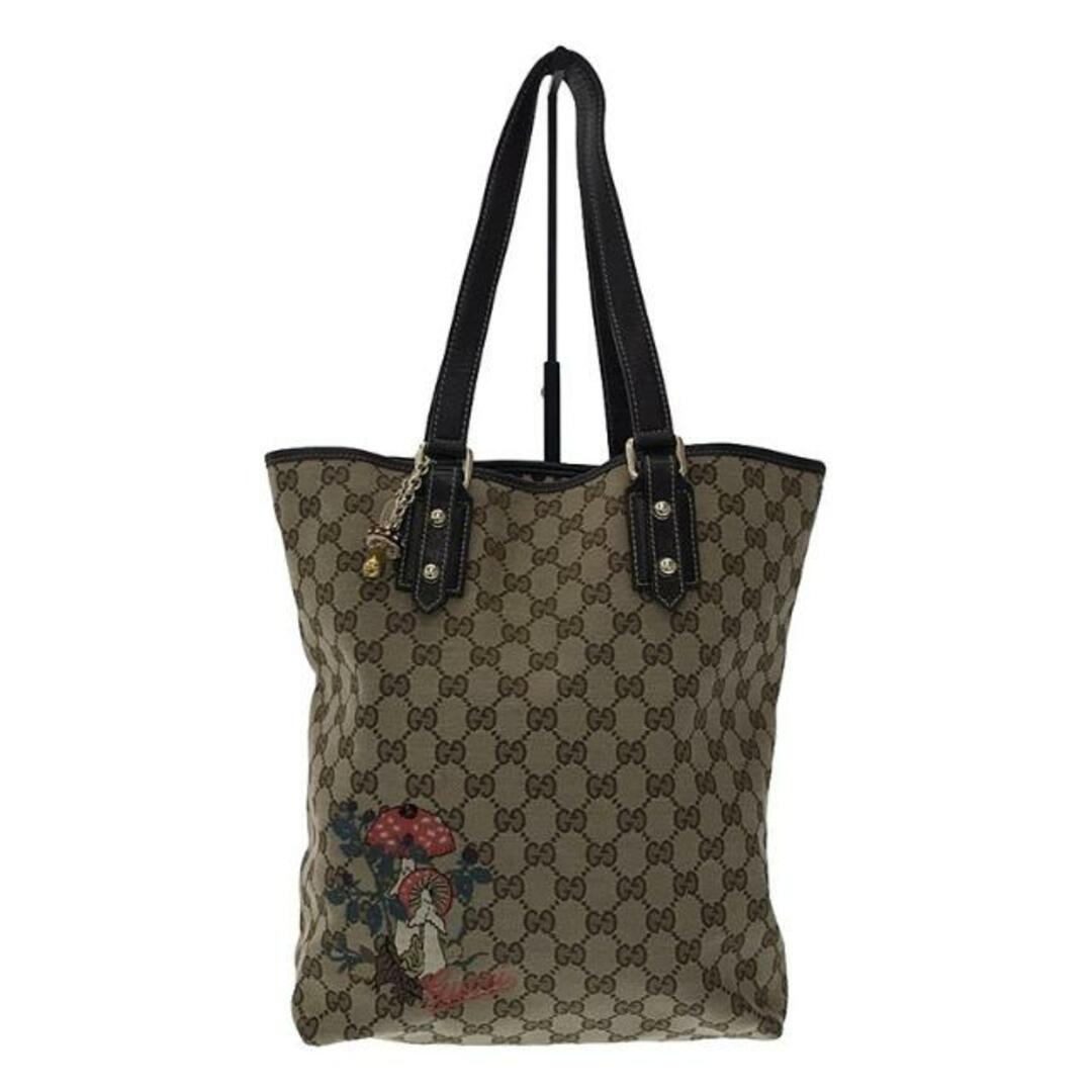 GUCCI / グッチ | きのこチャーム付 GGキャンバス トートバッグ | ブラウン | レディース