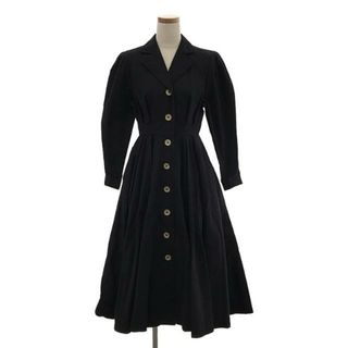 foufou / フーフー | THE DRESS #17 open collar gold button dress ワンピース | 0 | ブラック | レディース(ロングワンピース/マキシワンピース)