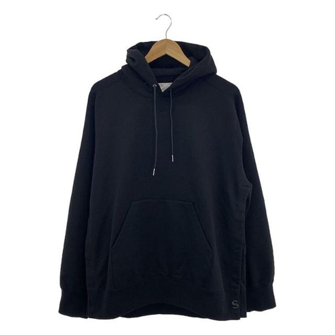 sacai(サカイ)の【新品】  sacai / サカイ | S Sweat Jersey Hoodie サイドスリット スウェット フーディ プルオーバーパーカー | 3 | ブラック | メンズ メンズのトップス(スウェット)の商品写真