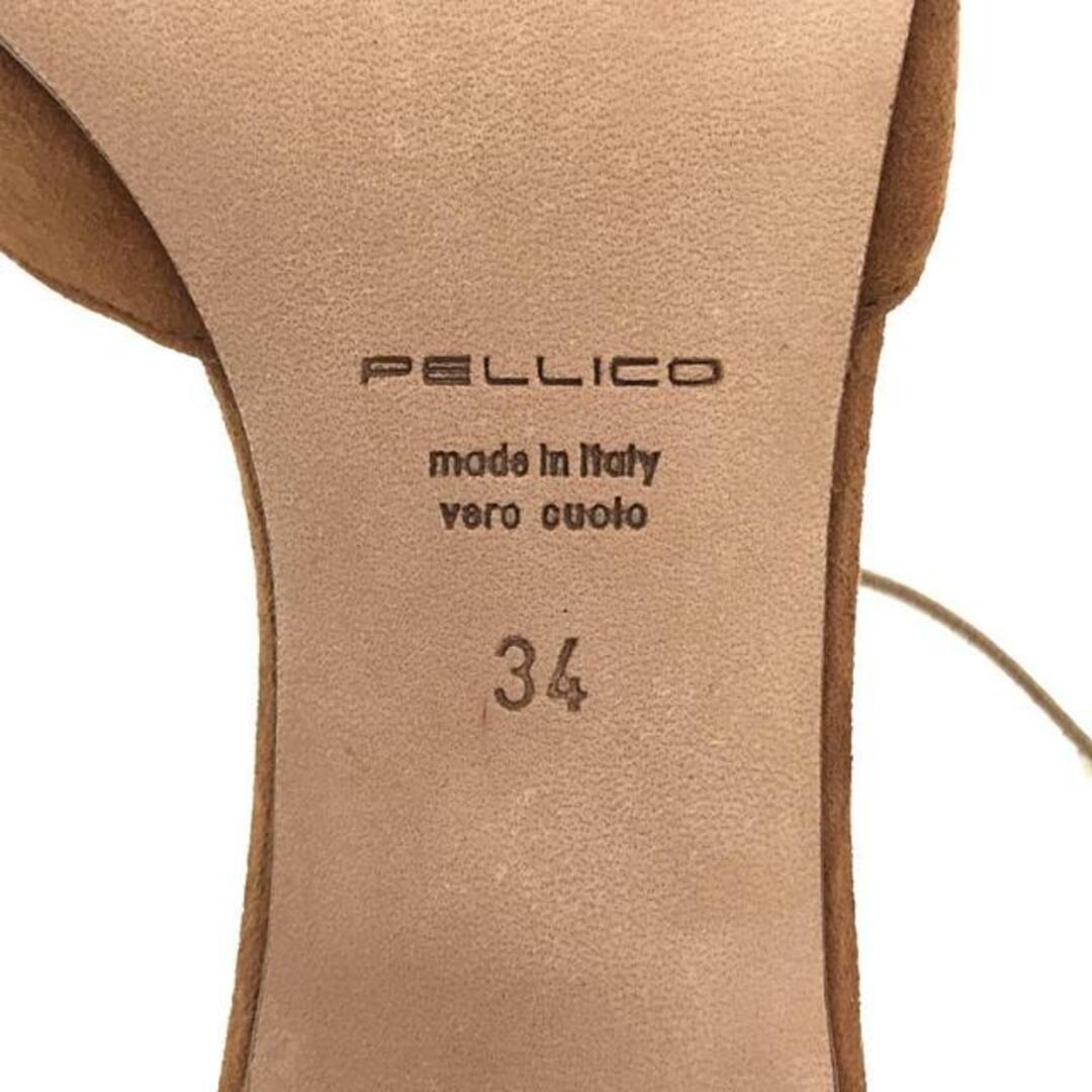 PELLICO(ペリーコ)の【美品】  PELLICO / ペリーコ | ポインテッドトゥ アンクルストラップ ヒールパンプス | 34 | ゴールド / ブラウン | レディース レディースの靴/シューズ(ハイヒール/パンプス)の商品写真