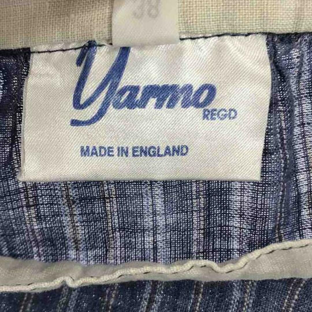 Yarmo(ヤーモ)のYarmo / ヤーモ | リネン ストライプ バンドカラー ロングシャツ ワンピース | 38 | ブルー | レディース レディースのワンピース(ロングワンピース/マキシワンピース)の商品写真