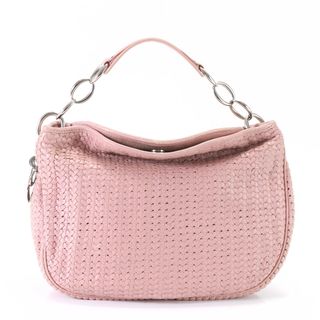 クリスチャンディオール(Christian Dior)のクリスチャンディオール レザー ハンドバッグ 168-BM-0048 シルバー 金具 トート トップハンドル ピンク レディース EFE M2-6(ハンドバッグ)