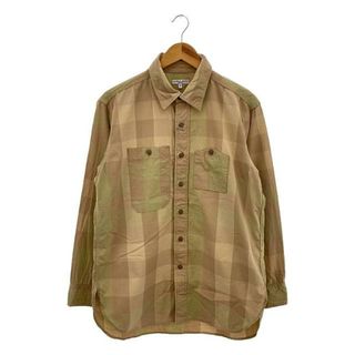 エンジニアードガーメンツ(Engineered Garments)の【美品】  Engineered Garments / エンジニアドガーメンツ | Work Shirt - Cotton Block Check / チェック ワークシャツ | S | カーキ | メンズ(Tシャツ/カットソー(七分/長袖))