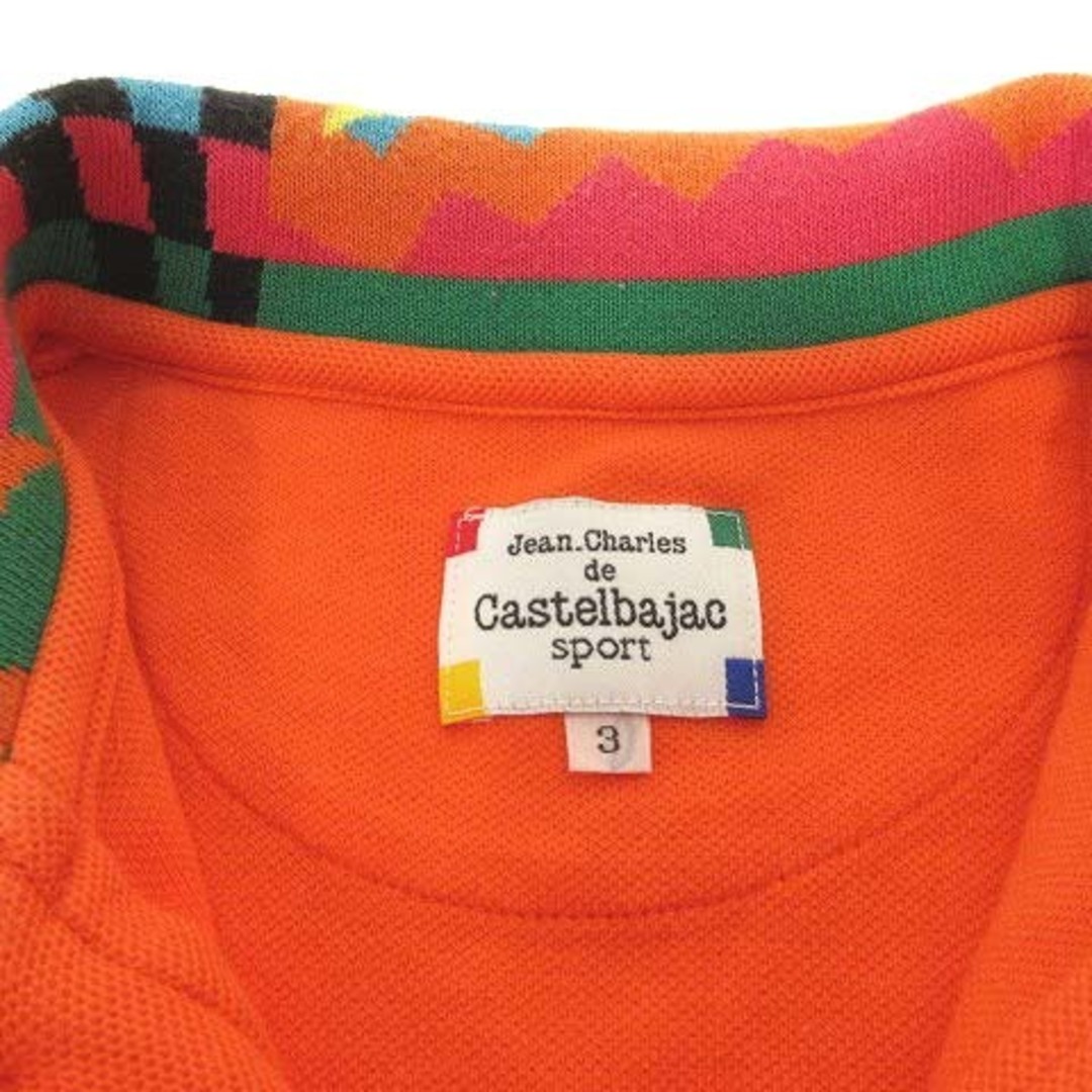 CASTELBAJAC(カステルバジャック)のカステルバジャック ポロシャツ 半袖 刺繍 鹿の子 3 オレンジ ■GY09 メンズのトップス(ポロシャツ)の商品写真