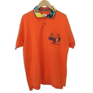カステルバジャック(CASTELBAJAC)のカステルバジャック ポロシャツ 半袖 刺繍 鹿の子 3 オレンジ ■GY09(ポロシャツ)
