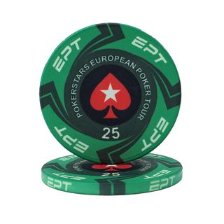 EPT ポーカーチップ $25-25枚 (トランプ/UNO)