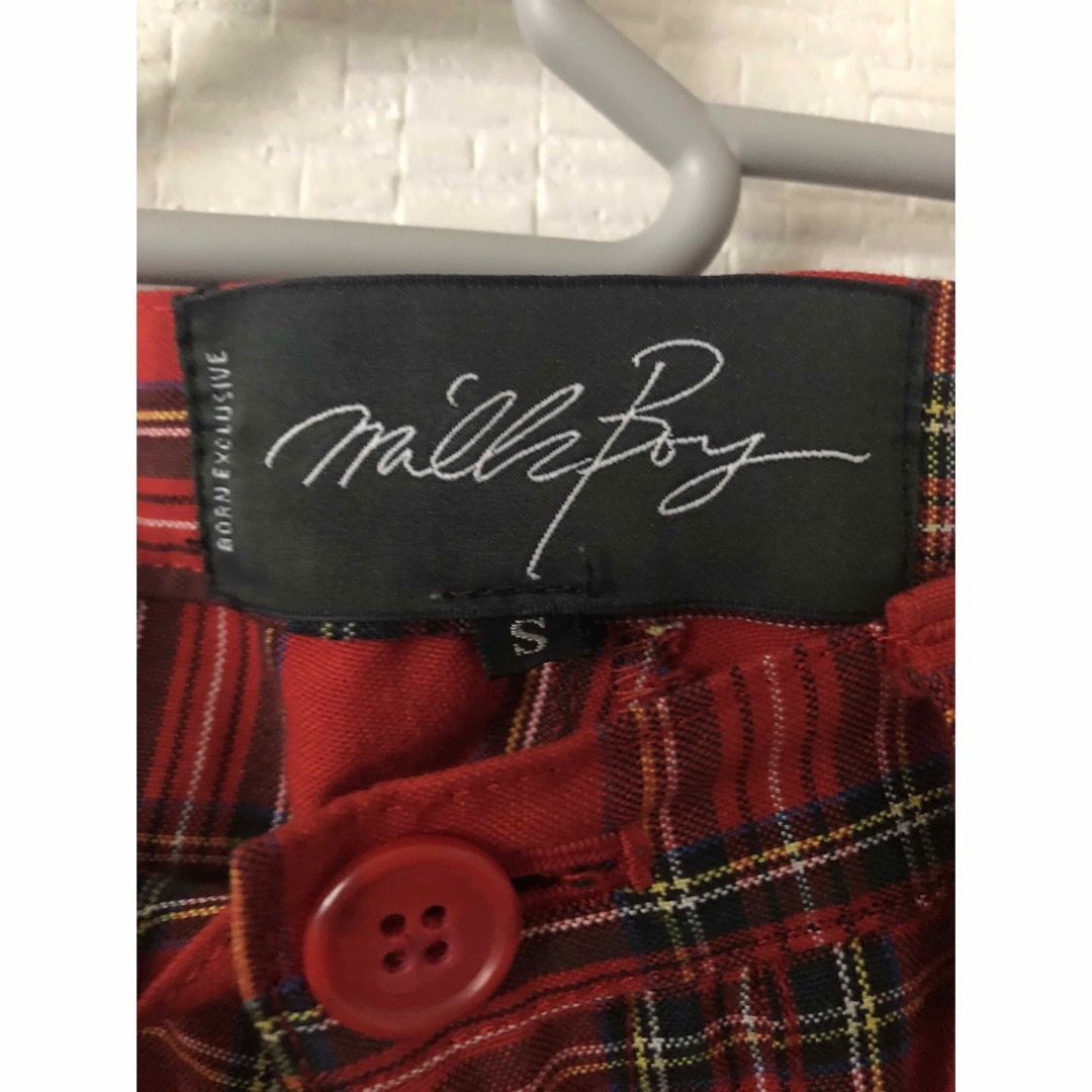 MILKBOY(ミルクボーイ)のmilkboy ミルクボーイ スカート エプロン パンツ レッドチェック メンズのパンツ(スラックス)の商品写真