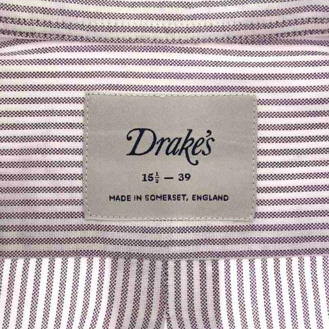 DRAKES(ドレイクス)の【美品】  DRAKE'S / ドレイクス | ストライプ オックスフォード BDシャツ | 15.5/39 | パープル/ホワイト | メンズ メンズのトップス(Tシャツ/カットソー(七分/長袖))の商品写真