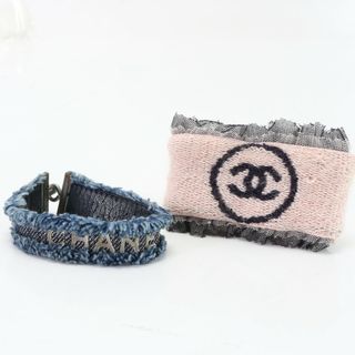 シャネル(CHANEL)のシャネル まとめ 2点 セット リストバンド ココマーク ピンク デニム ブレスレット アクセサリー おしゃれ レディース HRE 0213-R2(ブレスレット/バングル)