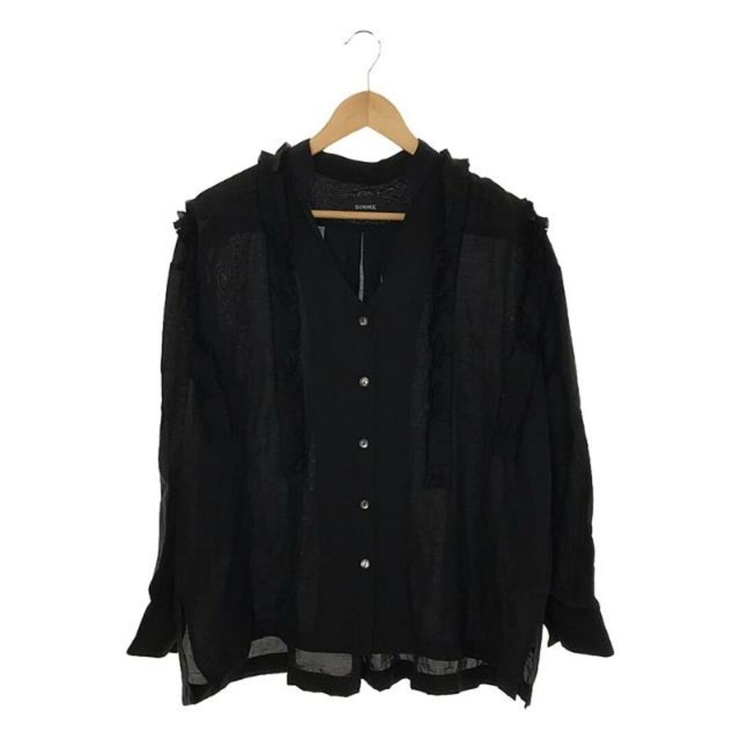 SINME / シンメ | フリルシャツ | M | ブラック | レディース SINME / シンメ | フリルシャツ | M | ブラック | レディース