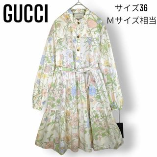 グッチ(Gucci)の【未使用】19AWグッチGGイングリッシュ エンブロイダリー ワンピース ドレス(ロングワンピース/マキシワンピース)