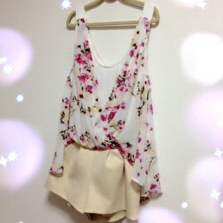 ココディール(COCO DEAL)のCOCODEAL★花柄シフォンロンパース(ミニワンピース)