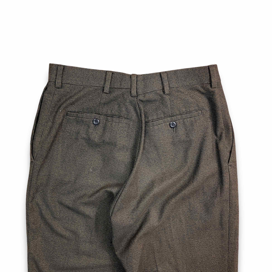 PERRY ELLIS(ペリーエリス)の90s 00s ペリーエリス ガンクラブチェックスラックス パンツ ブラウン メンズのパンツ(スラックス)の商品写真
