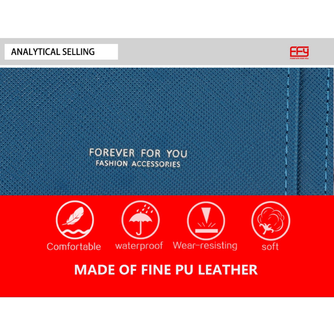【カードケース】スリム コインケース キーリング付 名刺入れ ブルー レディースのファッション小物(パスケース/IDカードホルダー)の商品写真
