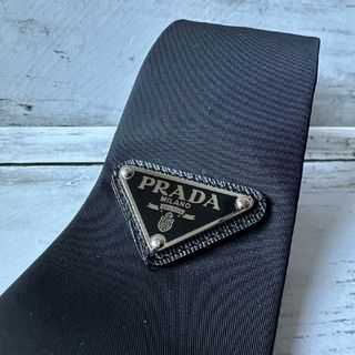 プラダ(PRADA)の美品 PRADA プラダ ナイロンギャバロゴプレート ネクタイ Re-Nylon(ネクタイ)