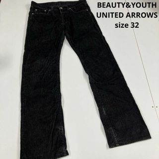 ビューティアンドユースユナイテッドアローズ(BEAUTY&YOUTH UNITED ARROWS)のBEAUTY&YOUTH コーデュロイパンツ　ブラック　古着　スリムフィット(その他)