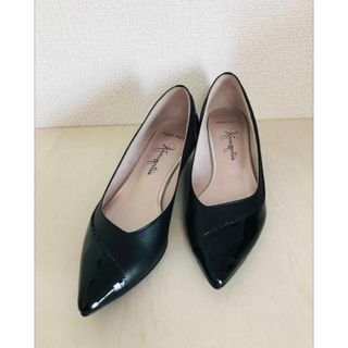 ギンザカネマツ(GINZA Kanematsu)の美品　銀座かねまつ  アクアベル 黒 パンプス　23-23.5cm ヒール4cm(ハイヒール/パンプス)