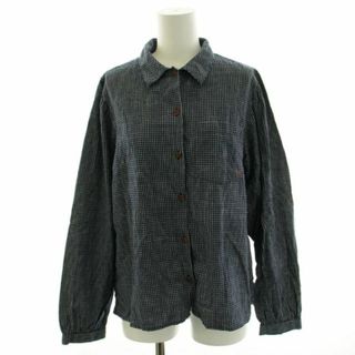 ヌーディジーンズ(Nudie Jeans)のヌーディージーンズ Edit Check Blouse シャツ ブラウス 紺 白(シャツ/ブラウス(長袖/七分))