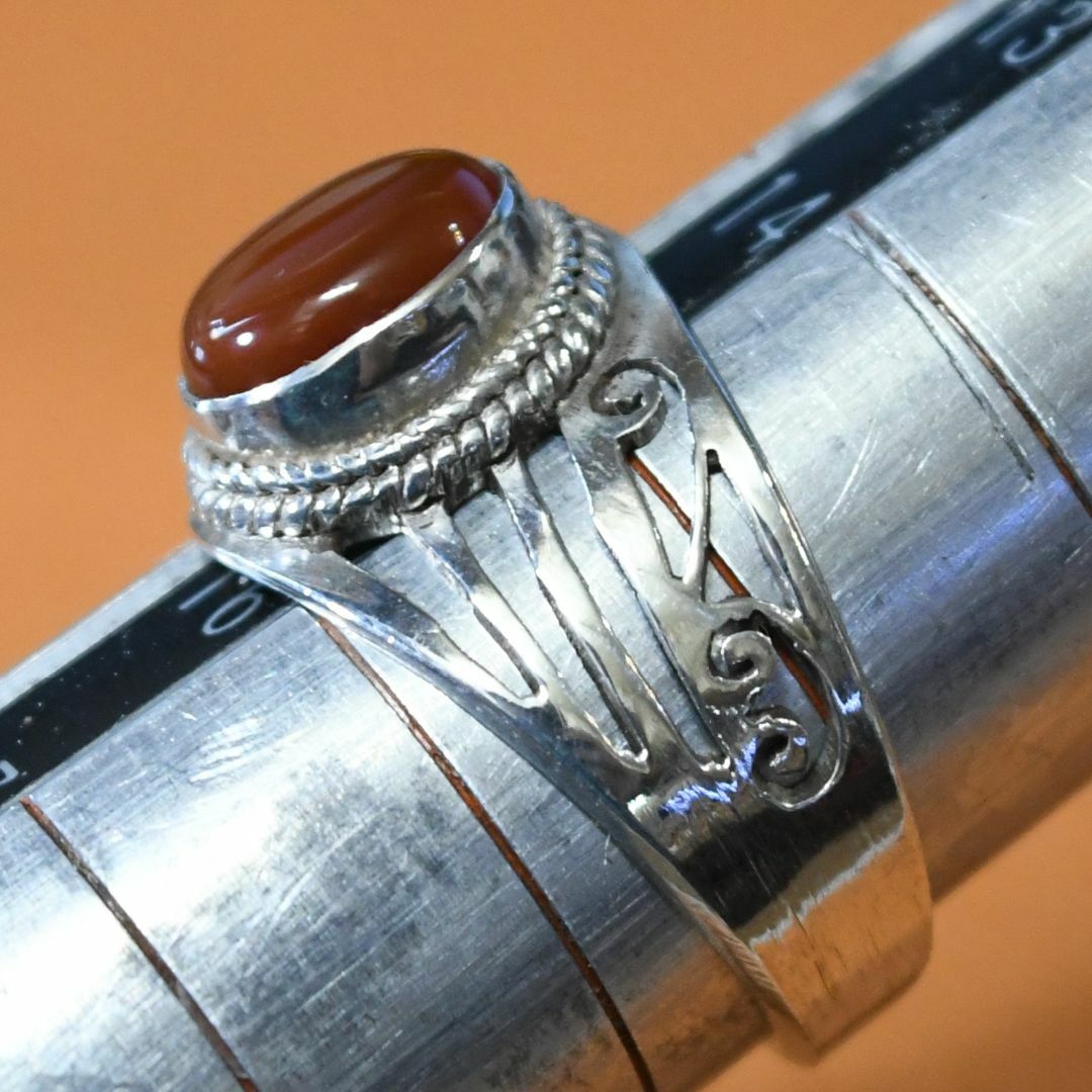 SR2462 指輪シルバー925刻リング　15.5号　瑪瑙　メノウ　送料込 レディースのアクセサリー(リング(指輪))の商品写真