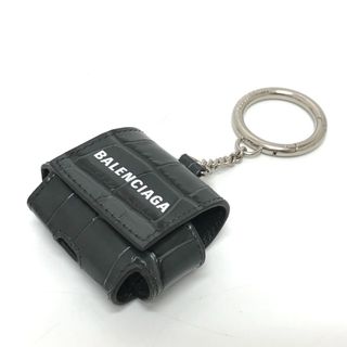 バレンシアガ BALENCIAGA AirPodsケース 655679 ロゴ 型押し イヤフォンケース レザー グレー