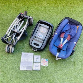 マキシコシ(Maxi-Cosi)の【美品】マキシコシ Pebble & Family Fix & フレーム(自動車用チャイルドシート本体)