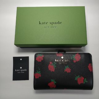 ケイトスペードニューヨーク(kate spade NEW YORK)の新品 ケイトスペード ローズ トス プリント ミディアム コンパクト ウォレット(財布)