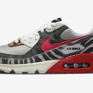 ナイキ(NIKE)のNIKE ナイキ エアマックス90 AIRMAX ゼブラ グレー 赤黒 27cm(スニーカー)