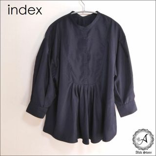 インデックス(INDEX)のindex レディース トップス スタンドカラー 七分袖 ブラウス M(シャツ/ブラウス(長袖/七分))