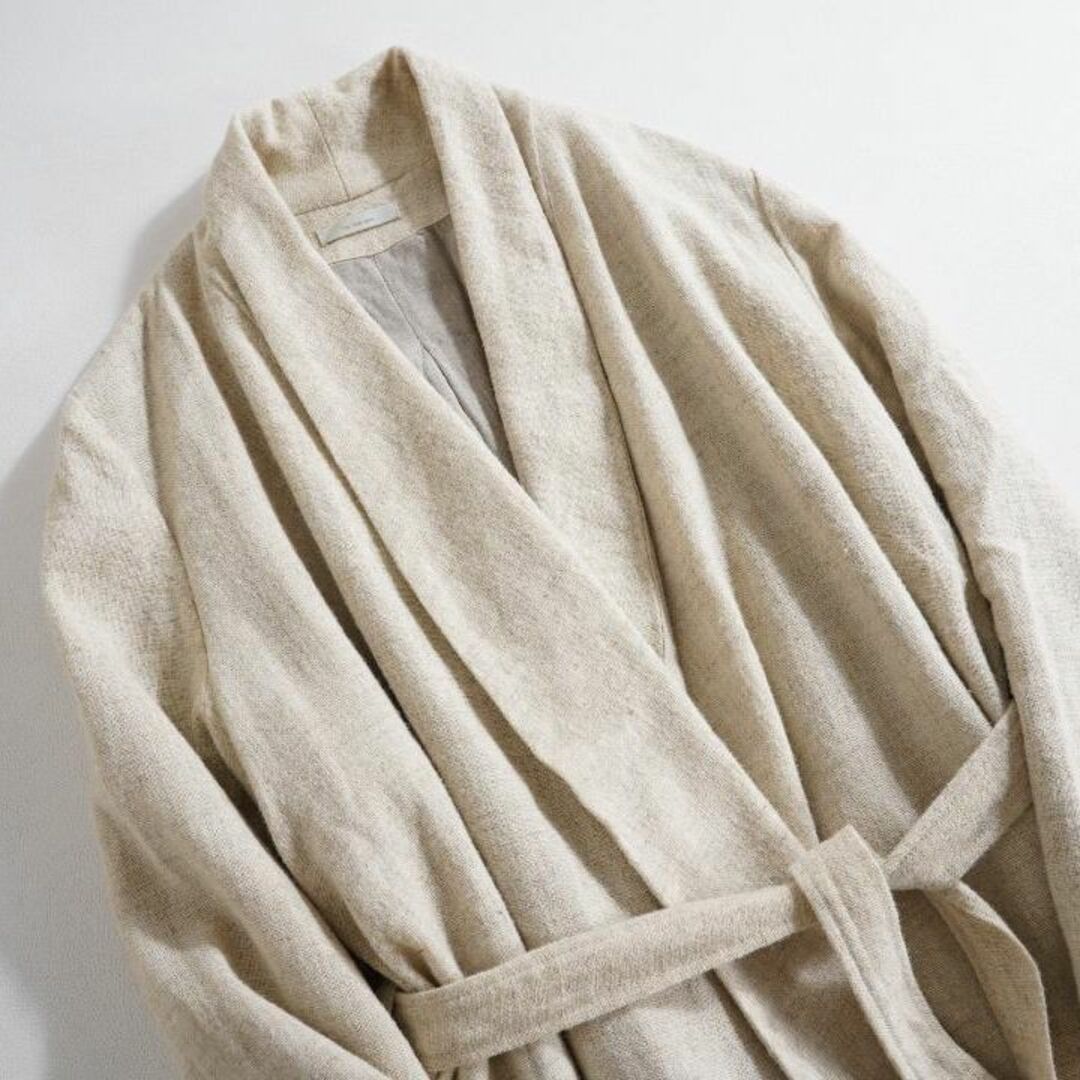 fog linen work(フォグリネンワーク)の657*美品 フォグリネンワーク fog linen ウール リネン コート レディースのジャケット/アウター(ロングコート)の商品写真