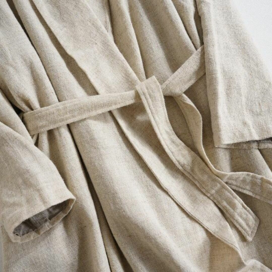 fog linen work(フォグリネンワーク)の657*美品 フォグリネンワーク fog linen ウール リネン コート レディースのジャケット/アウター(ロングコート)の商品写真