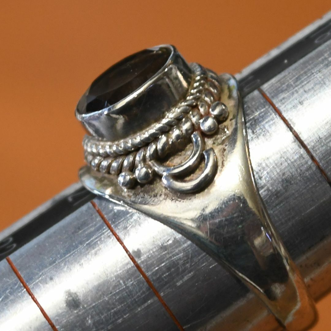 SR2463 指輪シルバー925刻リング　12号-20号　スモーキークォーツ レディースのアクセサリー(リング(指輪))の商品写真