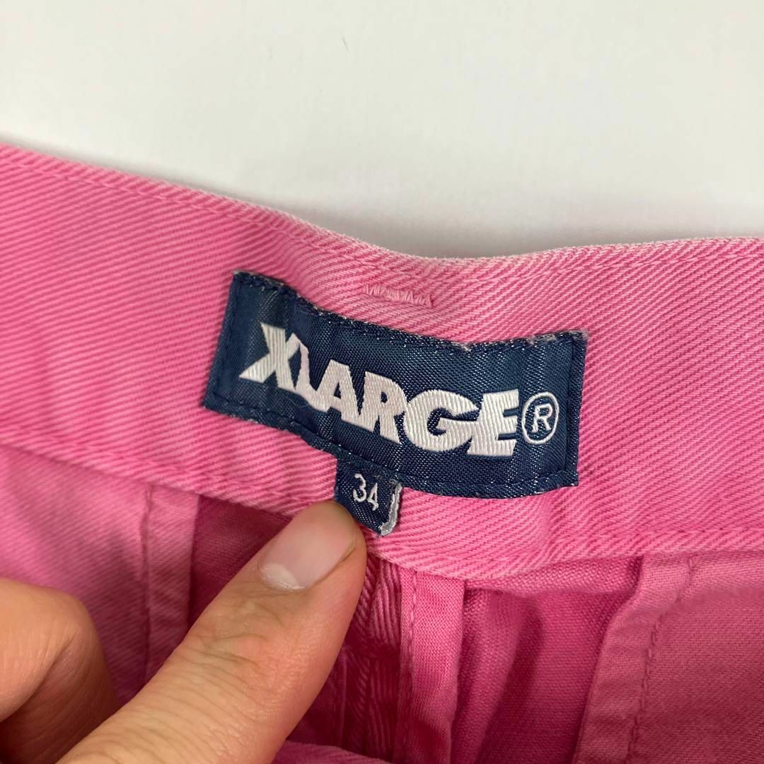 XLARGE(エクストララージ)のエクストララージ　ショートパンツ　ピンク　フェード　オールド　34 古着 メンズのパンツ(ショートパンツ)の商品写真