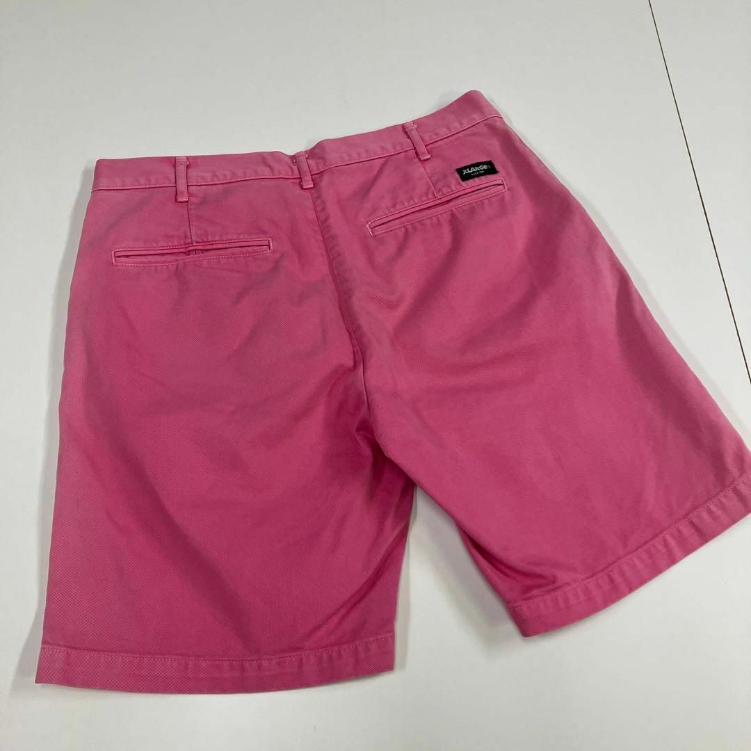 XLARGE(エクストララージ)のエクストララージ　ショートパンツ　ピンク　フェード　オールド　34 古着 メンズのパンツ(ショートパンツ)の商品写真