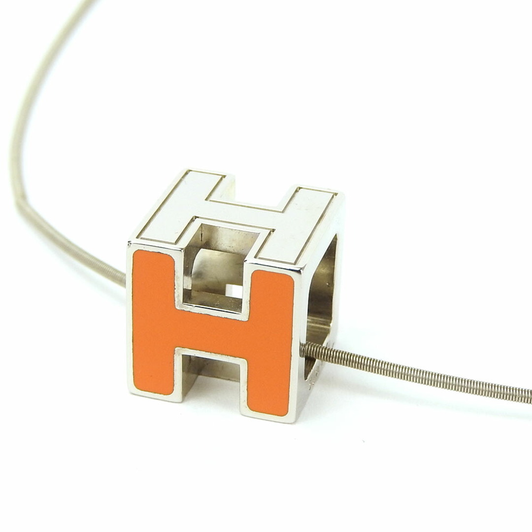 人気ショップ HERMES - ならラクマ |エルメス ラクマ店 BUYERS V.S by jewelryの通販 Accessories necklace HERMES 女性 レディース おしゃれ 小物 アクセサリー ペンダント メッキ シルバー オレンジ Hキューブ カージュドアッシュ ネックレス 【中古】エルメス アクセサリー