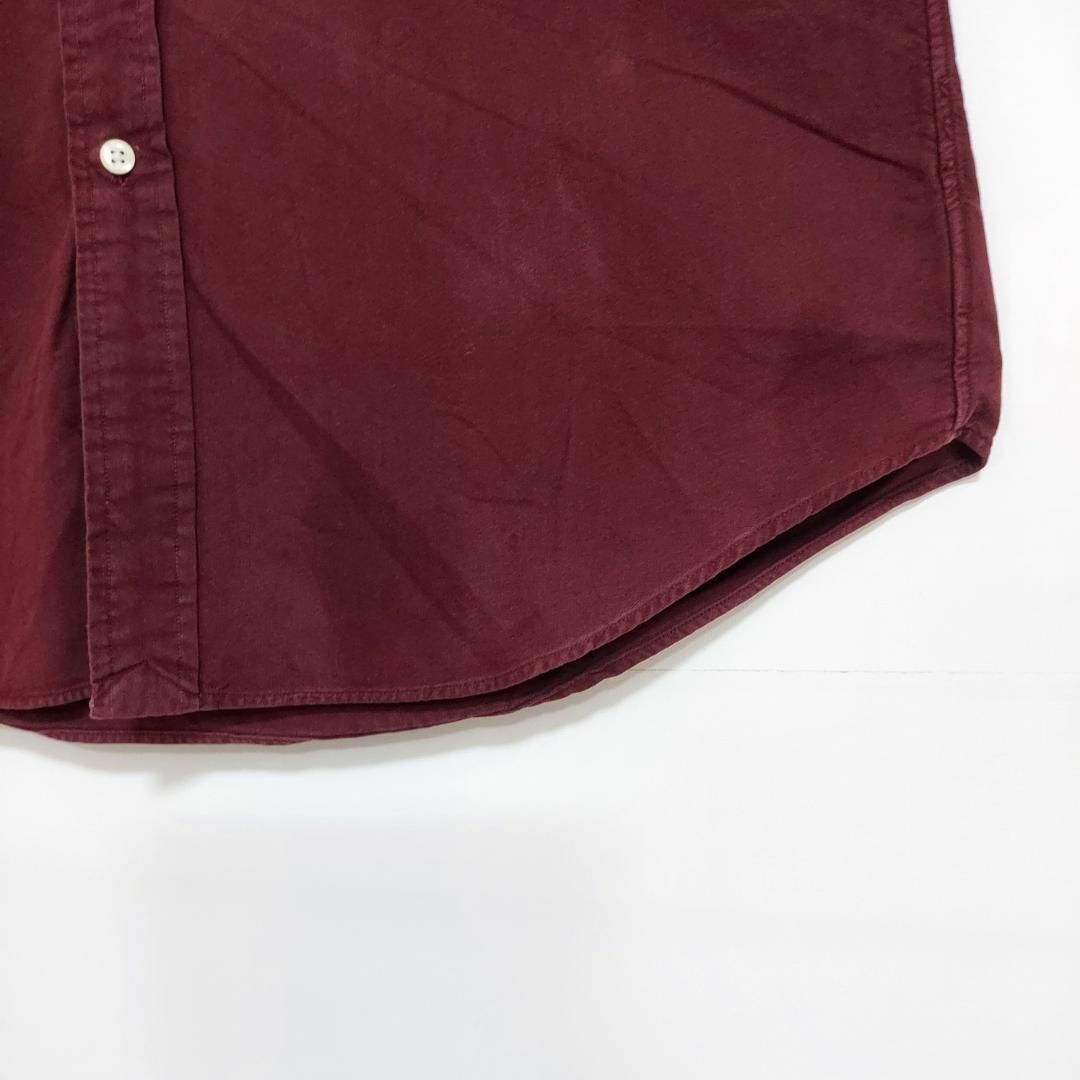 Ralph Lauren(ラルフローレン)のラルフローレン BD無地シャツ M ワインレッド 赤 ネイビー 紺 ポニー 刺繍 メンズのトップス(シャツ)の商品写真