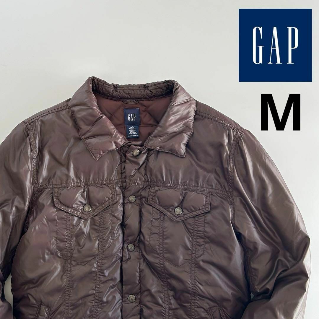 GAP(ギャップ)のOLD GAP ギャップ ダウンジャケット M 茶 トラッカー デニムジャケット メンズのジャケット/アウター(ダウンジャケット)の商品写真