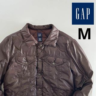 ギャップ(GAP)のOLD GAP ギャップ ダウンジャケット M 茶 トラッカー デニムジャケット(ダウンジャケット)