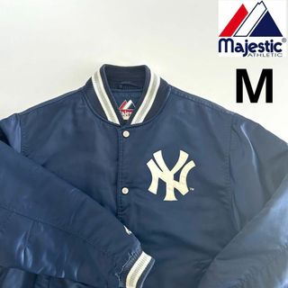 マジェスティック(Majestic)のmajestic ナイロンスタジャン サテンスタジャン ヤンキース MLB 紺(スタジャン)