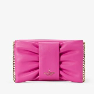 ケイトスペードニューヨーク(kate spade NEW YORK)の新品 ケイトスペード クロスボディ マゼンタリップスティック リボン チェーン(ショルダーバッグ)