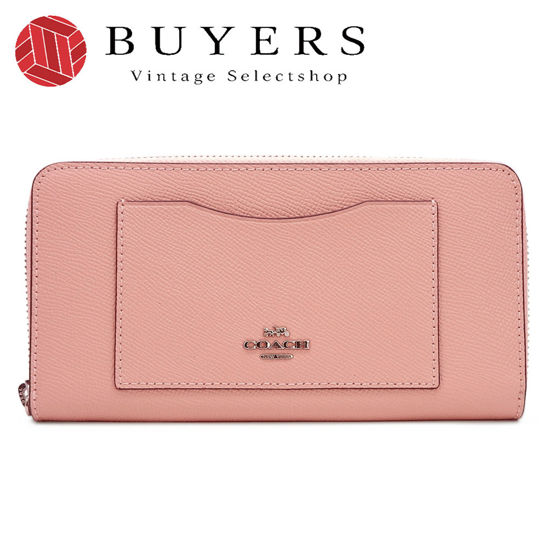 COACH(コーチ)の【中古】 コーチ ラウンドファスナー 長財布 F54007 レザー 革 ピンク レディース 女性 coach zippy wallet zip around レディースのファッション小物(財布)の商品写真