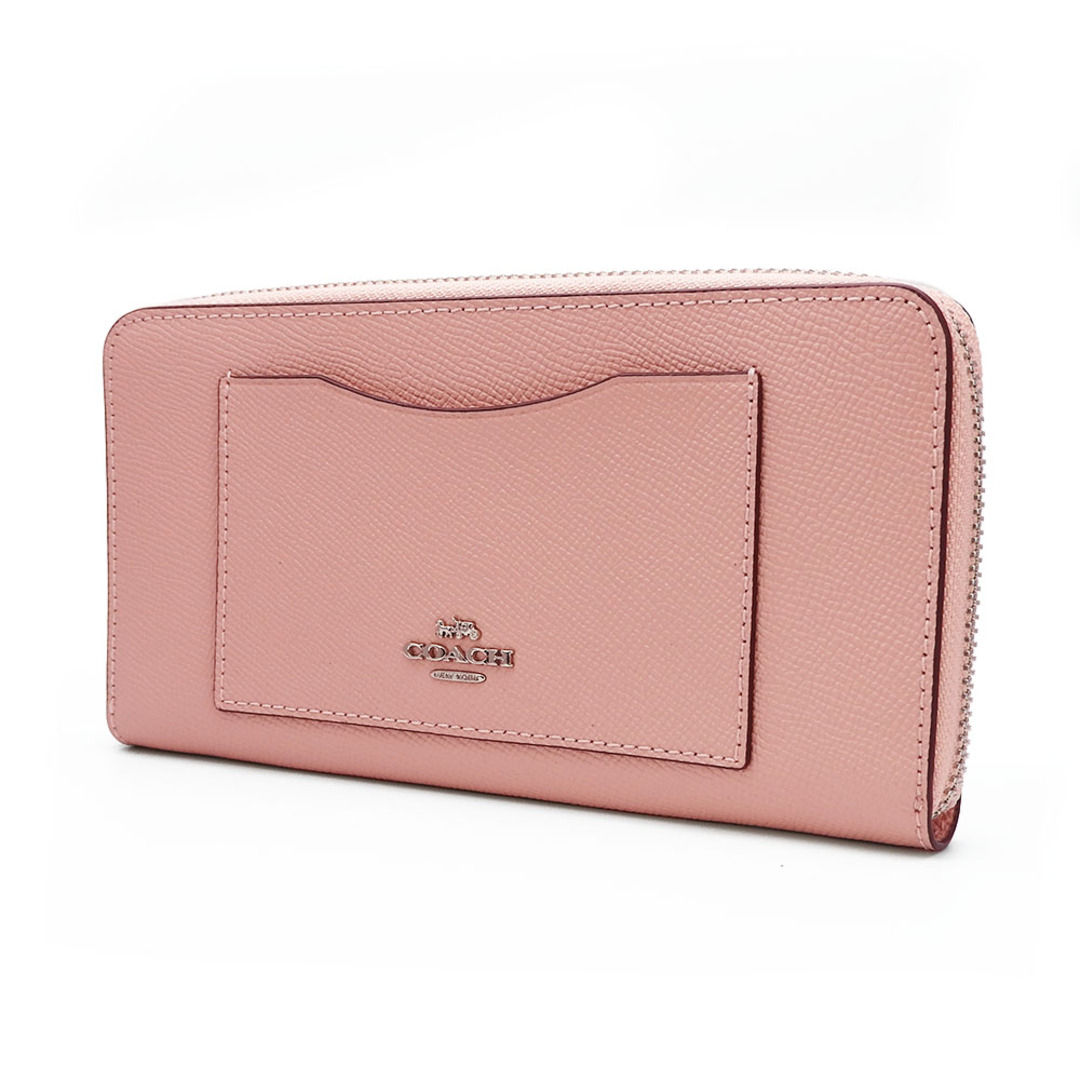 COACH(コーチ)の【中古】 コーチ ラウンドファスナー 長財布 F54007 レザー 革 ピンク レディース 女性 coach zippy wallet zip around レディースのファッション小物(財布)の商品写真