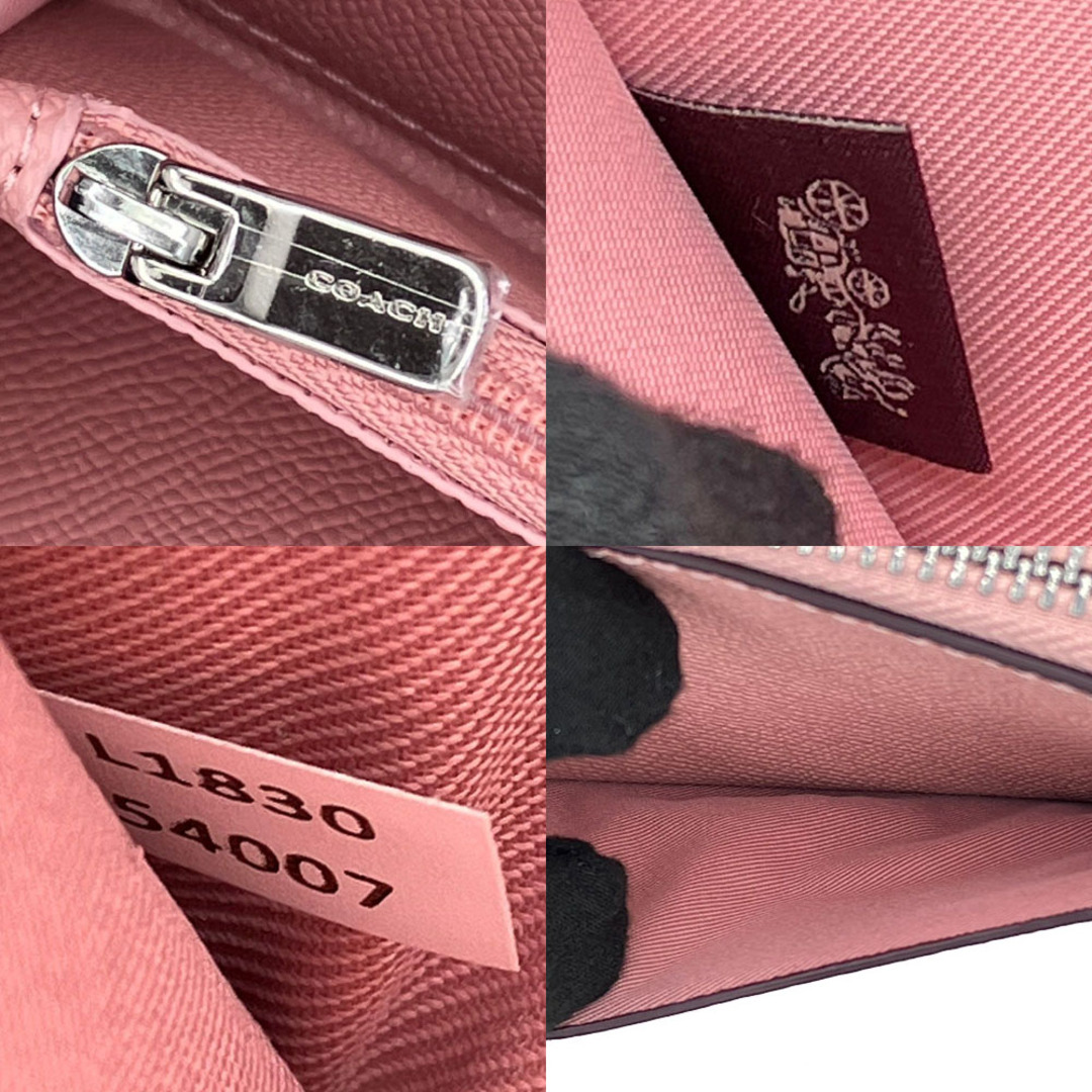 COACH(コーチ)の【中古】 コーチ ラウンドファスナー 長財布 F54007 レザー 革 ピンク レディース 女性 coach zippy wallet zip around レディースのファッション小物(財布)の商品写真