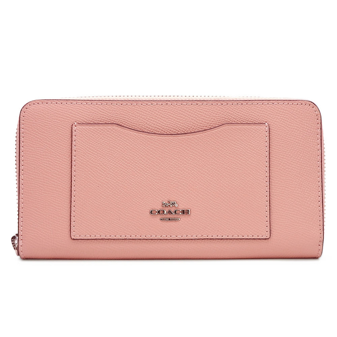 COACH(コーチ)の【中古】 コーチ ラウンドファスナー 長財布 F54007 レザー 革 ピンク レディース 女性 coach zippy wallet zip around レディースのファッション小物(財布)の商品写真